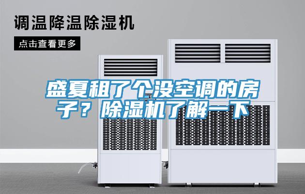 盛夏租了個沒空調(diào)的房子？除濕機了解一下