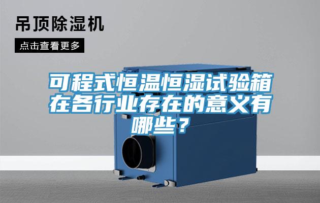 可程式恒溫恒濕試驗箱在各行業(yè)存在的意義有哪些？