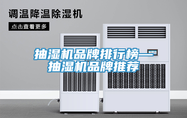 抽濕機品牌排行榜—抽濕機品牌推薦