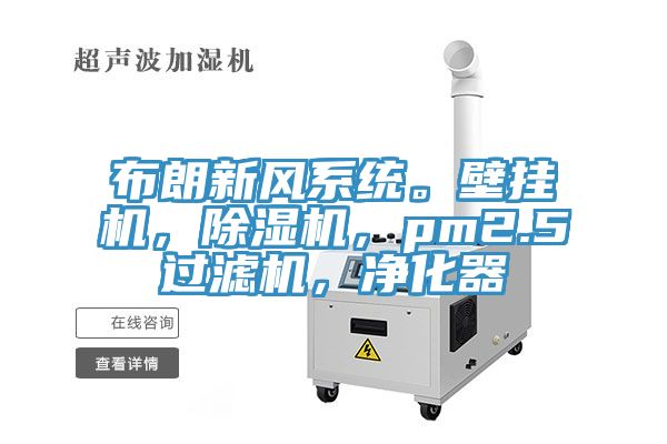 布朗新風(fēng)系統(tǒng)。壁掛機，除濕機，pm2.5過濾機，凈化器